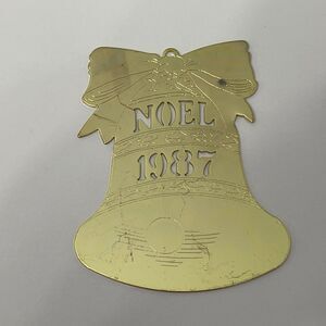 Gold-tone Bell Noel 1987 Christmas Tree Ornament